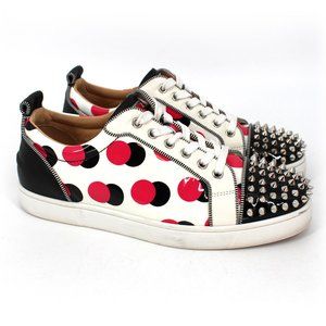 Christian Louboutin Black and Red Spiked Sneakers